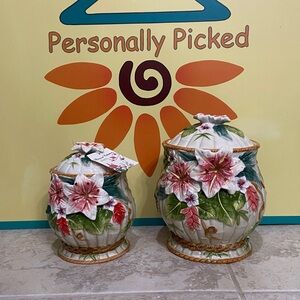 Corner Ruby HIBISCUS Canisters